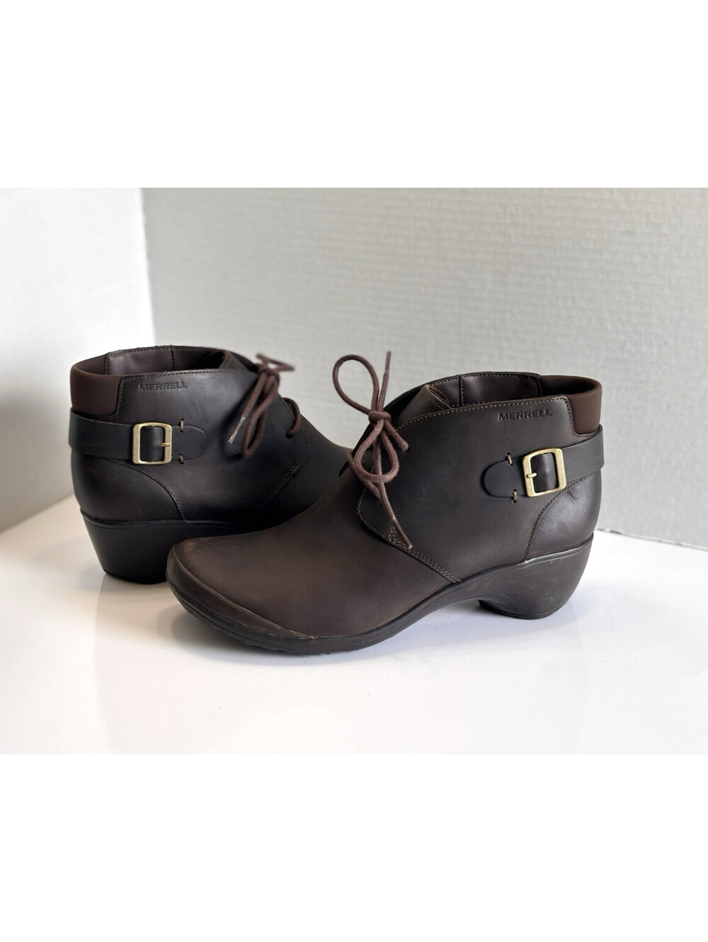 Merrell Veranda Cloudy Women’s Size US 10 Brown Leather Lace Up Ankle Booties